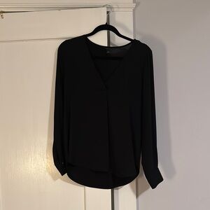 Ann Taylor Black V-neck Pullover Blouse, sz S